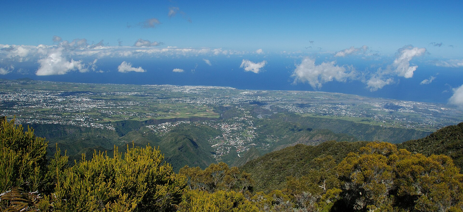 Panorama sur Entre-Deux et ses montagnes