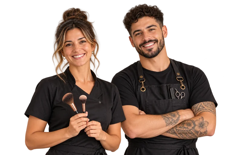 Des professionnels de la beauté et du bien-être présentent leur savoir-faire.
