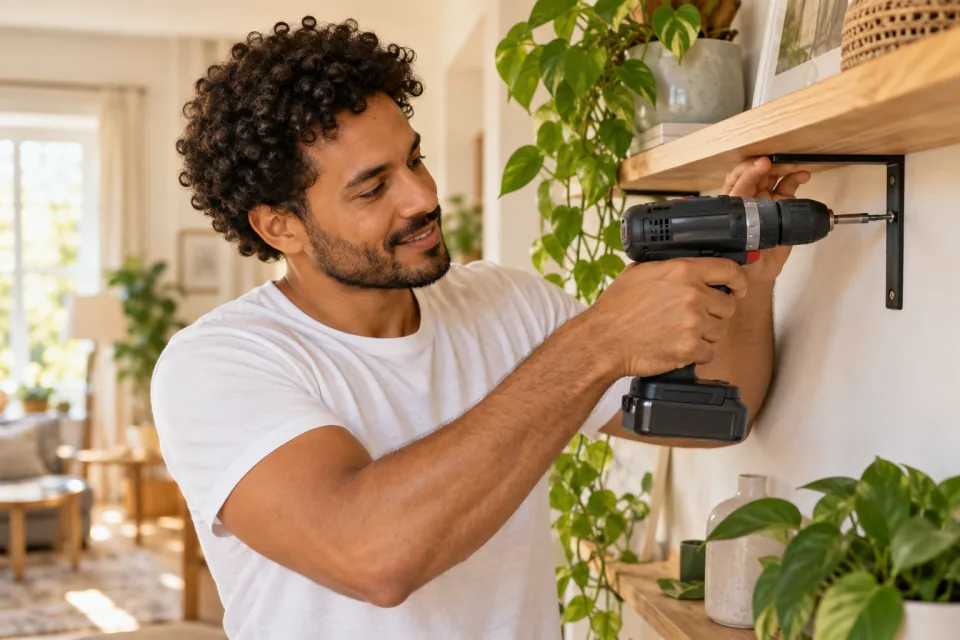 Une réalisation de travaux dans un espace de vie.