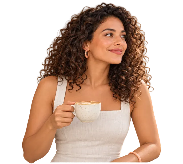 Une personne profite d’une pause au café