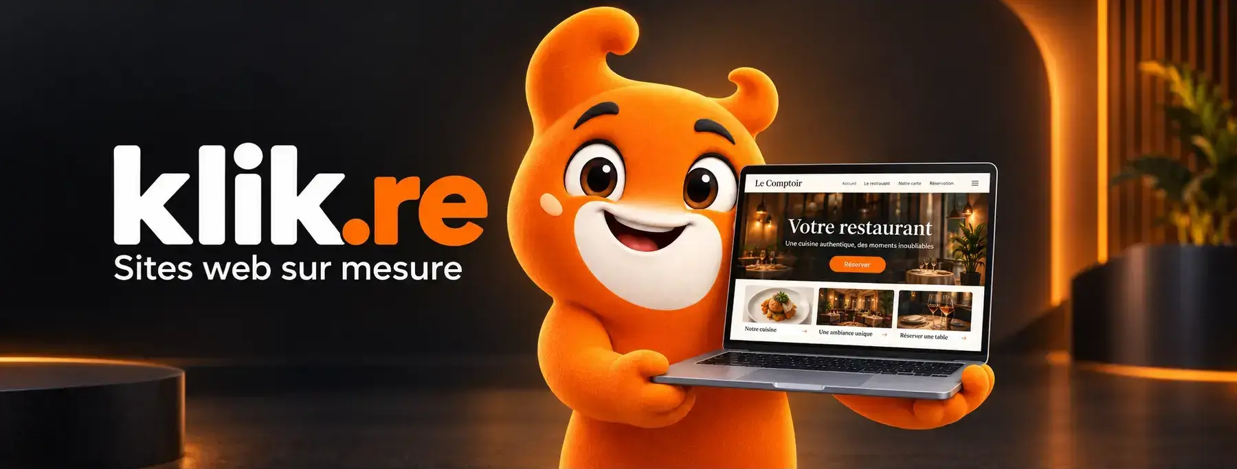 Visuel officiel KLIK.re : création de sites sur mesure