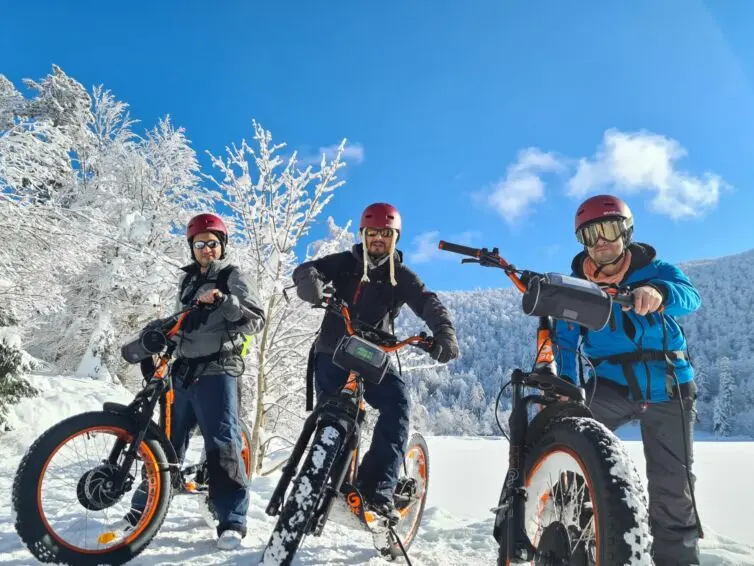 Sortie en trottinette électrique sur la neige