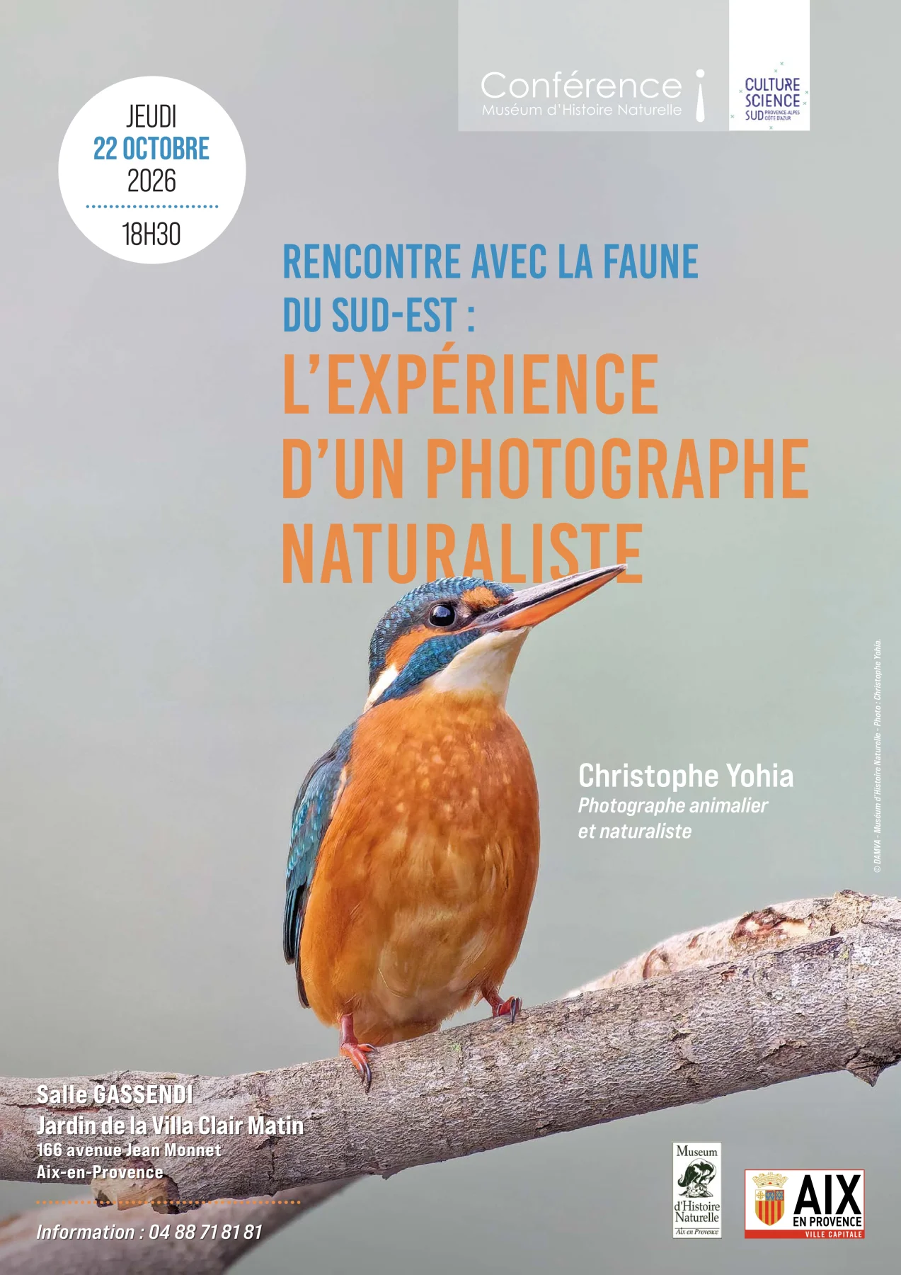 Conférence - Rencontre avec la faune du Sud-Est : l'expérience d'un photographe naturaliste