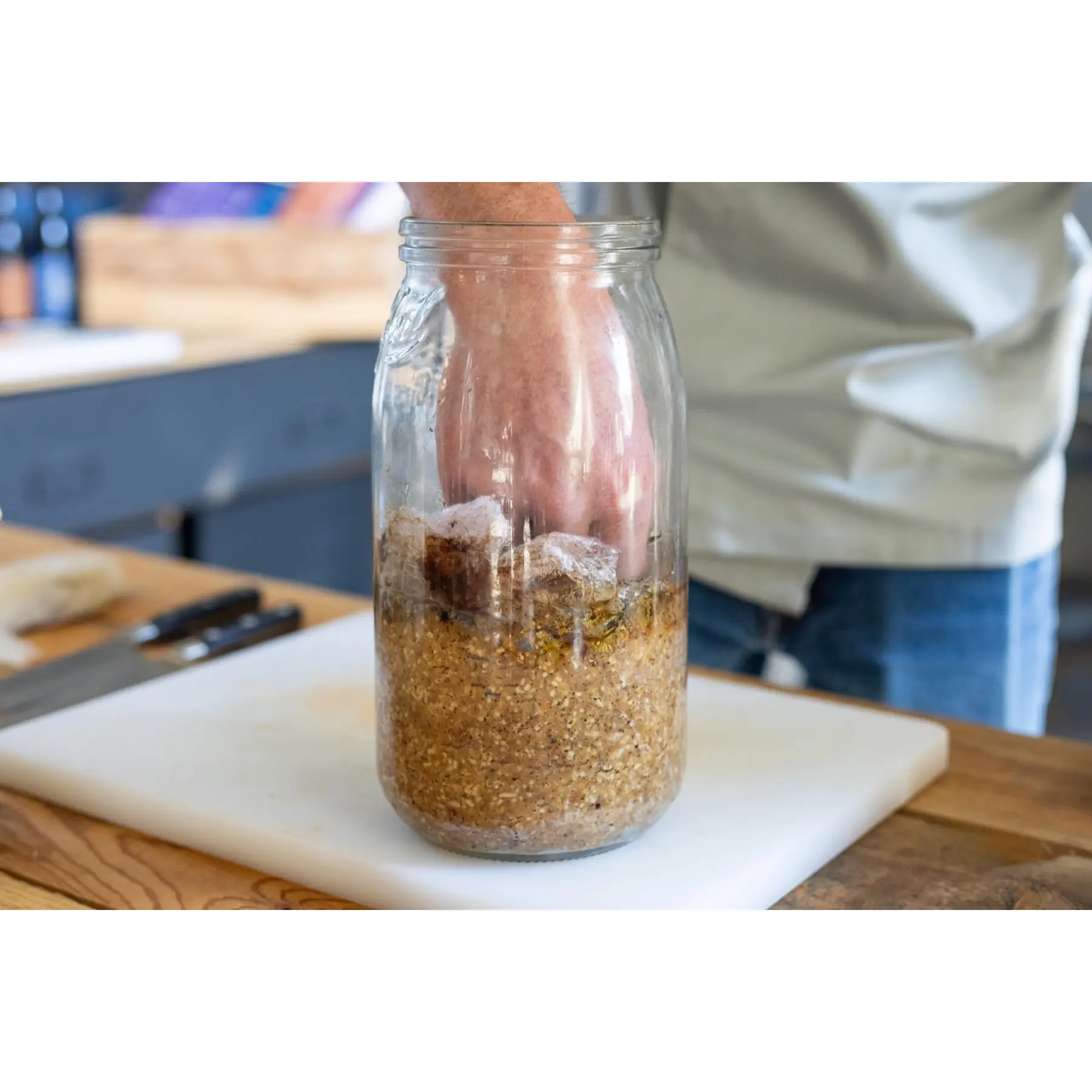 Pot de miso artisanal avec cuillère en bois