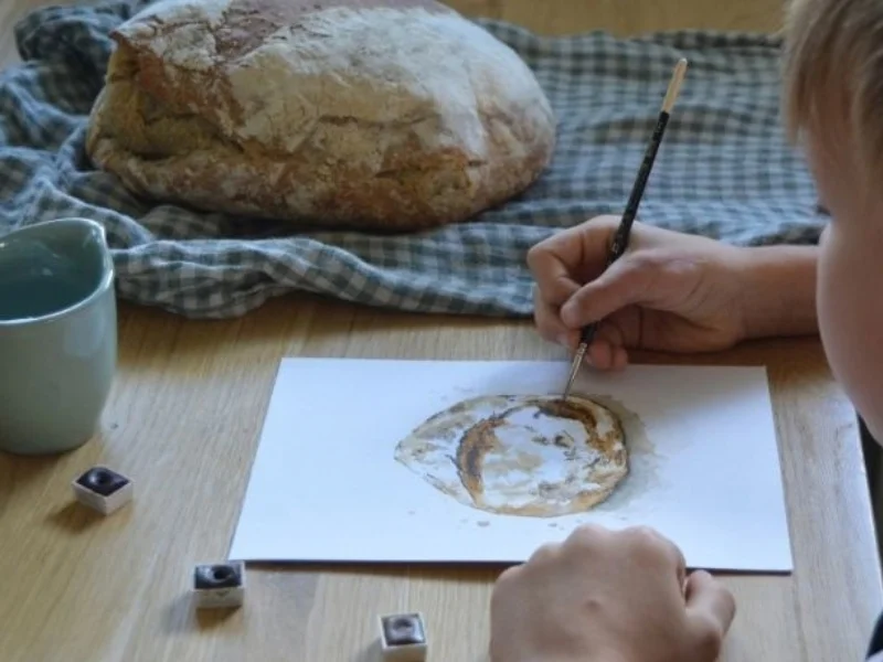 Atelier aquarelle enfants : Du blé au pain – imagier du boulanger