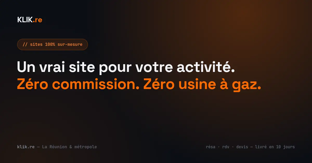 Visuel officiel KLIK.re : création de sites sur mesure